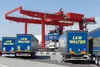 Gantry crane with trucks of the transporter LKW Walter