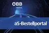 Teaserbild, Tunnel mit Schienenstrang, Dokumentensymbolen und Text aS-Bestellportal