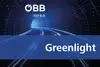 Teaser image, tunnel with railway tracks, document icons and text Greenlight
