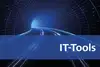 Teaserbild, Tunnel mit Schienenstrang und Text IT-Tools