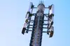 Radio mast against blue sky