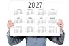 Kalenderblatt mit Zahl 2027