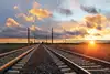 Double-track at sunset