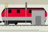 Grafik einer Lok, die an einer Messeinrichtung auf der Schiene vorbeifährt. 