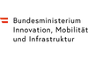 Logo Bundesministerium Innovation, Mobilität und Infrastruktur<br/>Textinsert: weißer Hintergrund, links Österreichfahne, rechts schwarz Bundesministerium Innovation, Mobilität und Infrastruktur