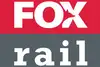 Logo Foxrail<br/>Textinsert: roter Balken, weiß FOX, grauer Balken, weiß rail
