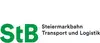 Logo StB Steiermarkbahn Transport & Logistik<br/>Textinsert: weißer Hintergrund, grün StB, schwarz Steiermarkbahn Transport & Logistik