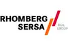 Logo RHOMBERG SERSA RAIL GROUP<br/>Textinsert: weißer Hintergrund, schwarz RHOMBERG SERSA, rechts orange-rotes Icon, rechts grau RAIL GROUP