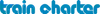 Logo train charter<br/>Textinsert: weißer Hintergrund,  blau train charter