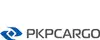Logo PKP Cargo<br/>Textinsert: weißer Hintergrund, blaues Icon, schwarz PKPCARGO