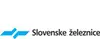 Logo Slovenske Zeleznice<br/>Textinsert: weißer Hintergrund, links blaues Icon,  schwarz Slovenske Zeleznice
