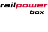 Logo railpower box<br/>Text insert: white background, lettering railpower box in black and red