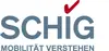 Logo SCHIG Mobilität verstehen<br/>Textinsert: weißer Hintergrund, grau-rot SCHIG Mobilität verstehen