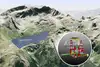 Visualisierung Tauernmoos - Blick auf See und Darstellung der Kaverne im Querschnitt