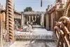 Foto Bau Margerethen - Lauterach<br/>Textinsert: Blick auf Stahl und Beton bei der Baustelle St. Margrethen - Lauterach