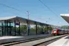 Foto Haltestelle in Dornbirn<br/>Textinsert: Blick auf den Bahnsteig in Dornbirn-Schoren