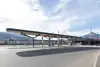 View of Railway Station Liezen and its bus stop.