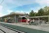Textinsert: Foto Visualisierung des erneuerten Bahnhofs Hinterstoder