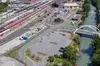 Textinsert: Foto Süden Bahnhof Lienz mit neuer Draubrücke und Park&Ride-Anlage