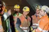 Miners inside the tunnel.