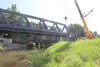 Pushing the Mödlingbach bridge into position