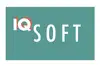 Logo IQ Soft<br/>Text insert: turquoise rectangle, red and white IQ, white SOFT