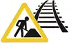 Icon mit Baustellenschild und Gleisen