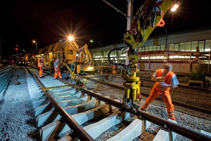 Construction work at night