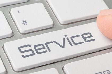 Keyboard showing the word service