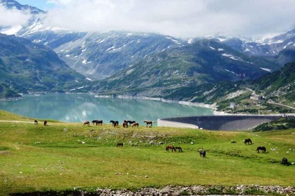 View of the water reservoir Tauernmoos