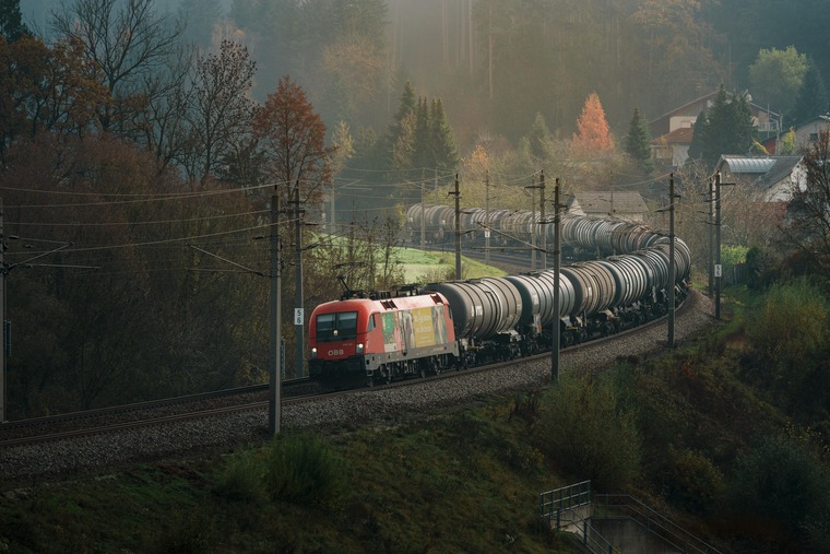 Güterzug in Landschaft