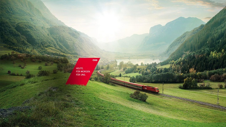 ÖBB Hintergrundbild Zug in Landschaft