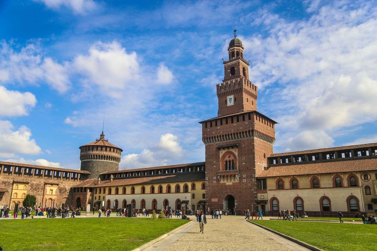 Mailand-Sehenswürdigkeiten: Das Castello Sfrozesco. 