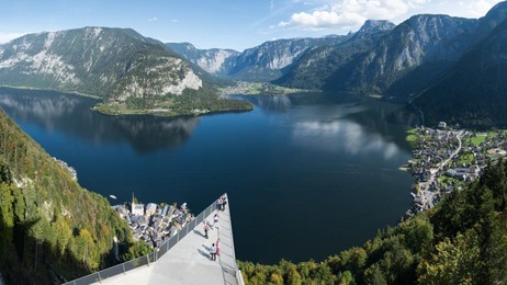 Aussicht vom Welterbeblick auf den Hallstätter See