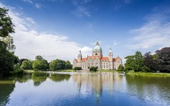 Neues Rathaus in Hannover am Maschteich