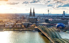Panoramic view of Cologne overlooking the Rhine