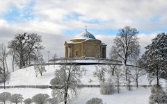 Chapelle funéraire de Stuttgart en hiver