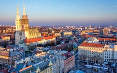 Panorama della piazza principale di Zagabria