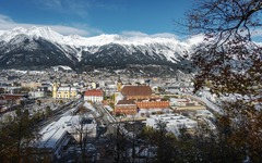 Panorama von Innsbruck im Winter