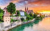 Basel Panorama am Rhein