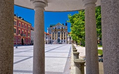 Laibach Blick auf Ursulinenkirche