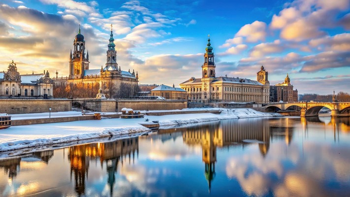 Blick auf die Altstadt in Dresden
