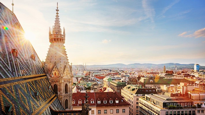 Centro di Vienna con la cattedrale di Santo Stefano 