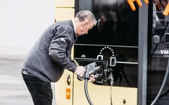 E-bus being charged
