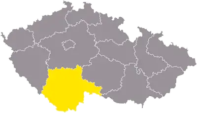 Karte von Tschechien, Südböhmen