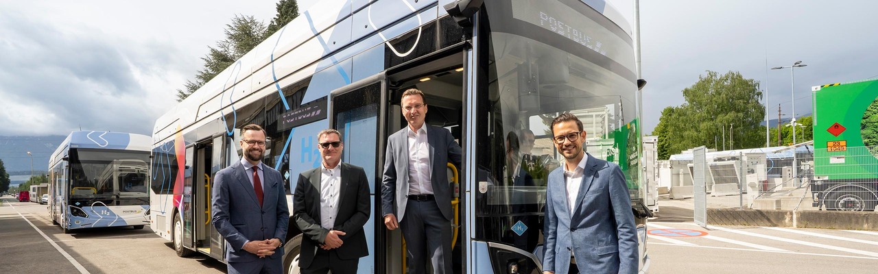 Nahaufnahme Wasserstoffbus