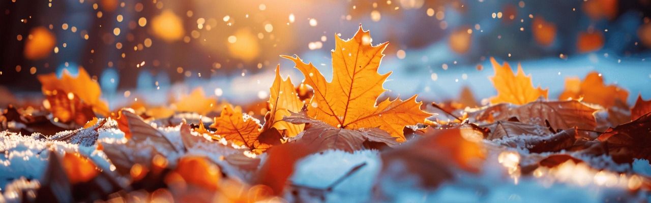 autumn leaves and winter snowfalls