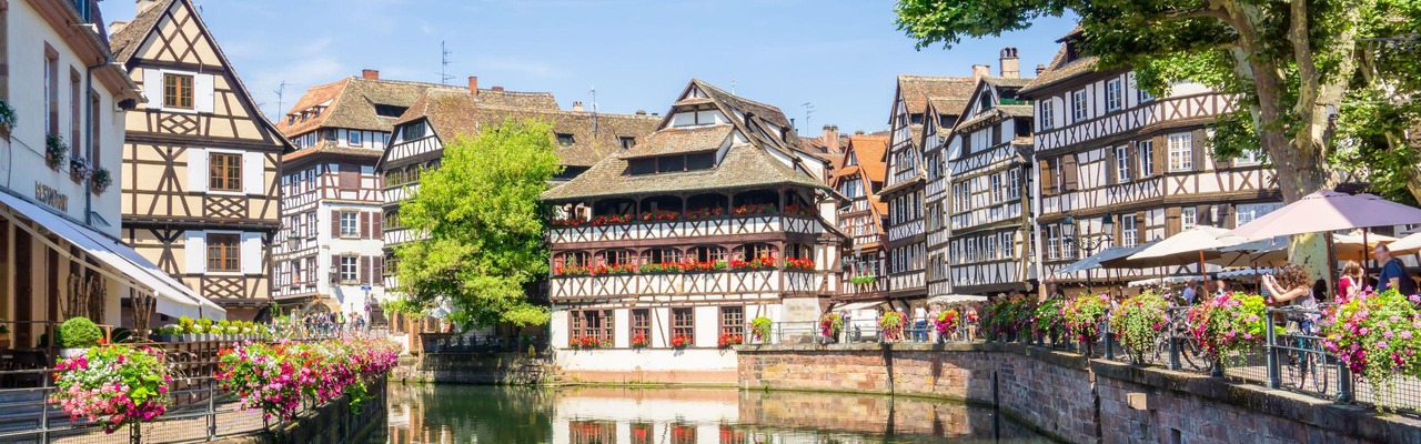 Traditional colorful houses in La Petite France, Strasbourg, Alsace, France