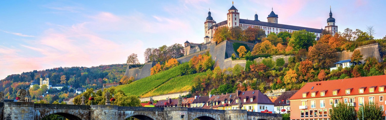 Wurzburg, Germany, Marienberg Fortress and the Old Main Bridge