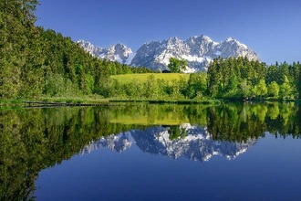 Mountain lake in the Alps 